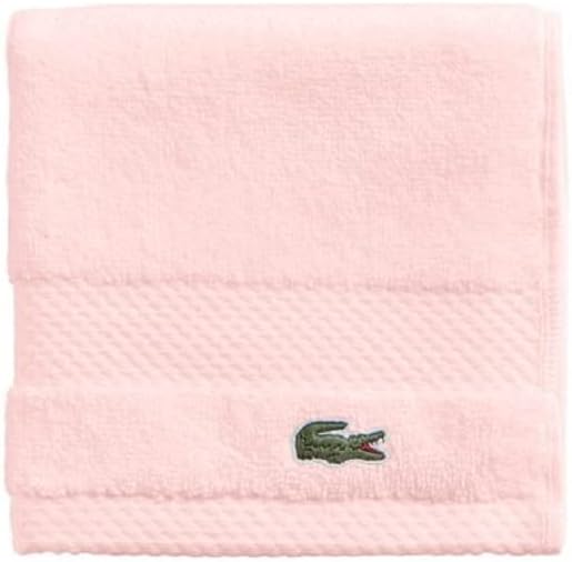 Lacoste Heritage Supima Cotton Wash Cloth, Light Pink, 13" x 13"