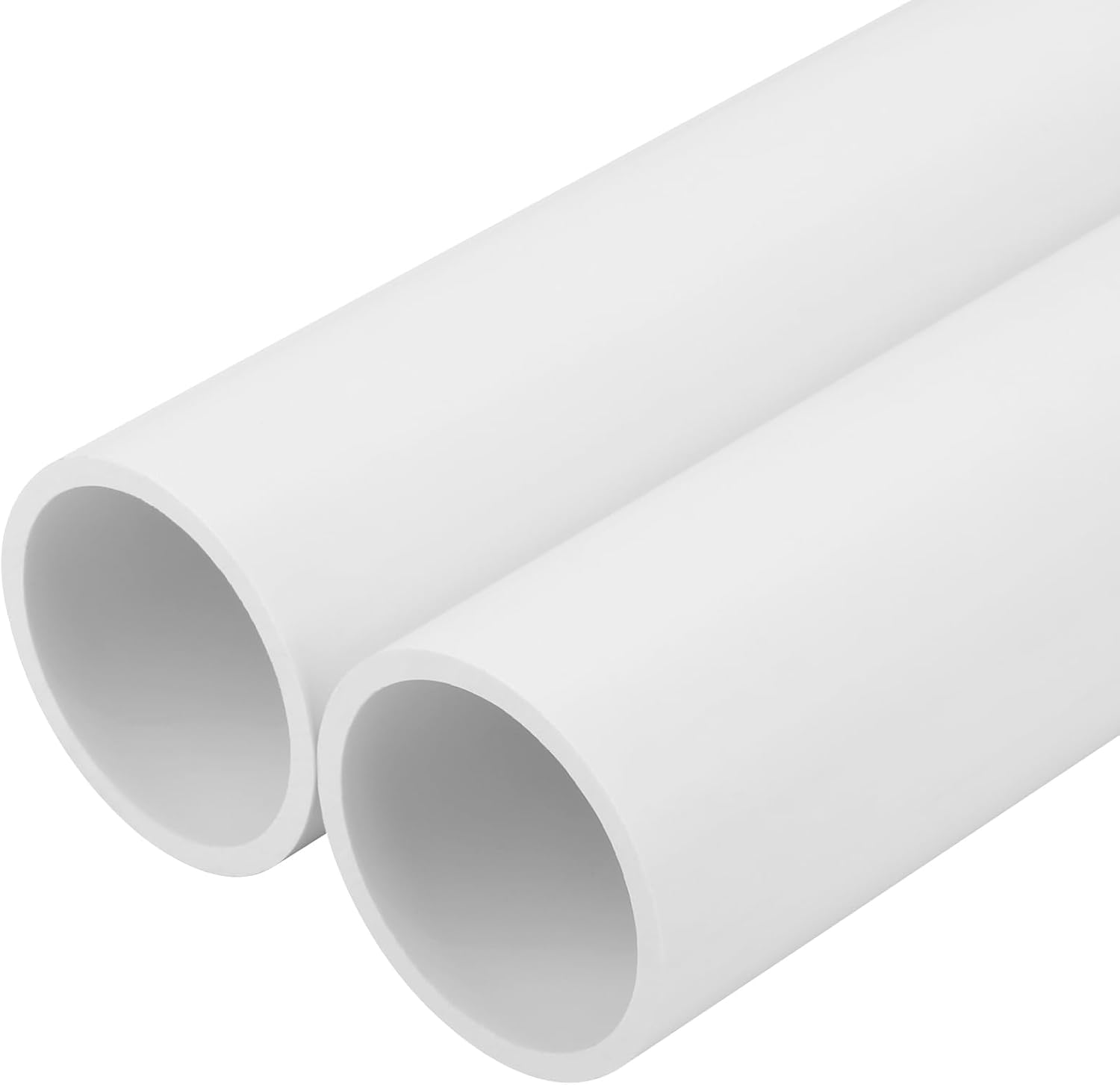 2Pcs 2 Inch PVC Pipe 17" Long White Sch40 Industrial PVC Pipes for Home DIY, Greenhouse, Garden, Farm, Workshop, Furniture Grade(2" x 17"L)