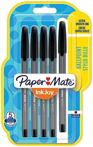 Paper Mate InkJoy 100ST Ballpoint Pens | Fine Point (0.7mm) | Black | 5 Count