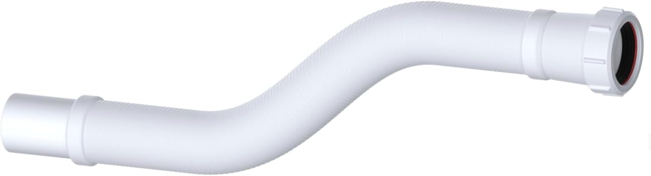PlumbEZ Outlet Flexible Waste Pipe Connector 1.1/2 Inch - 40mm Compression x Plain Spigot Flexible Drain Pipe, Perfect for Flexible Shower Waste or Flexible Pipe Installations