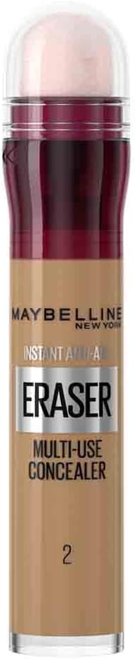 Maybelline Instant Anti Age Eraser Eye Concealer, Dark Circles and Blemish Concealer, Ultra Blendable Formula, 02 Nude