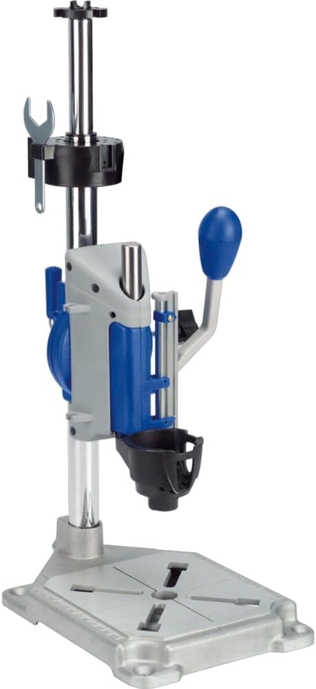 Dremel Drill Press Rotary Tool Workstation Stand with Wrench - Mini Portable Press & Tool Holder - 2 Inch Depth- Ideal for Drilling Perpendicular and Angled Holes - 220-01