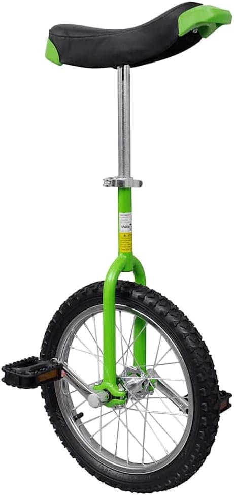 vidaXL Adjustable Unicycle Bicycle Single Wheel Steel Unicycles 16/20 Inch