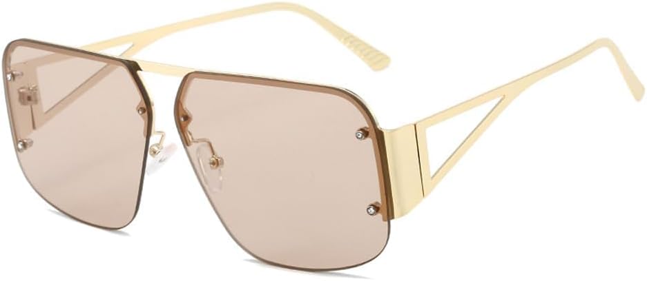 Vintage Rimless Women Sunglasses 2024 New Trending Punk Candy Color Sun Glasses Female Shades UV400 Gradient Eyewear