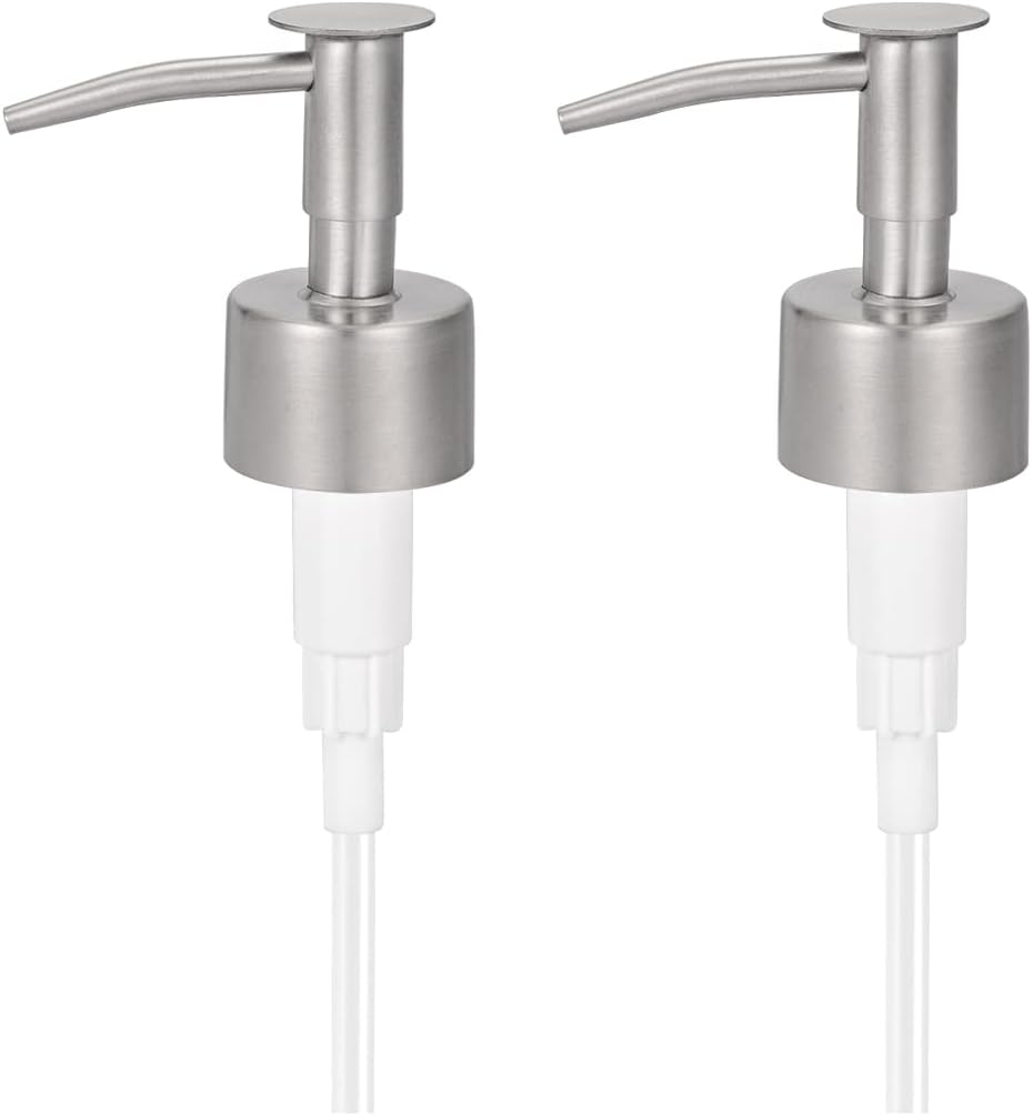sourcing map Soap Dispenser Pump Stainless Steel Replacement Pump for 25mm / 0.98" Bottle Diameter 108mm Long 2pcs