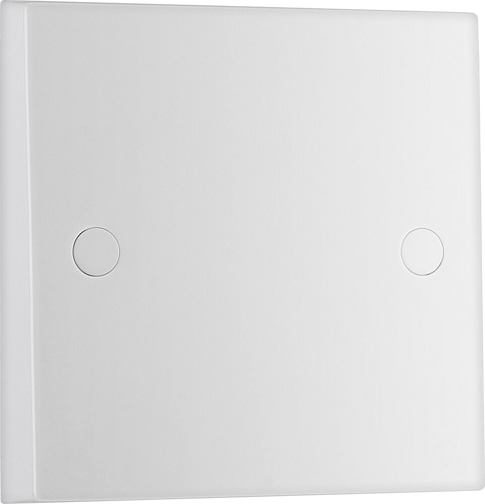 BG Electrical Single Flex Outlet Plate, Bottom Entry, Square Edge, Nexus 900 Series, White Moulded, 25A, 954