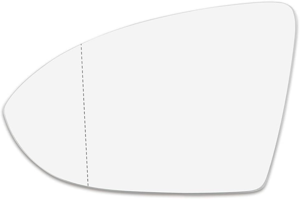 X AUTOHAUX Left Driver Side Mirror Glass Replacement Heated with Backing Plate for Volkswagen Golf MK7, Jetta 2019-2021, Golf GTI 2015-2021