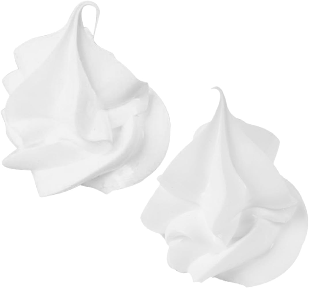 WESIEVYA 2PCS Realistic Fake Ice Cream Toppings for DIY Kitchen Projects Sturdy Cream Glue Material Lifelike Sundae and Milk Tea Cup Decoration Accessories