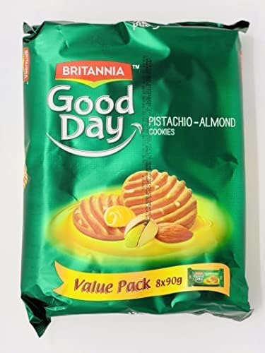 Britannia Good Day Pista and Badam Cookies (648g) (Pack of 1) – Melt-In-Mouth Cookies Loaded with Pista Badam Nuts and Butter - Cracker Cookies Snacks for Kids
