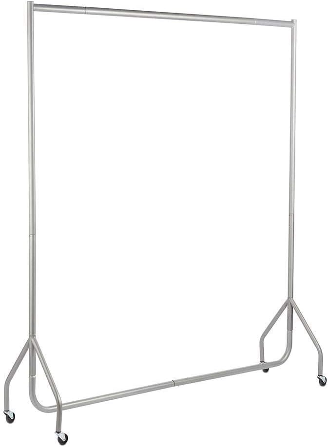 The Shopfitting Shop HEAVY DUTY SILVER GREY Clothes Rail 6ft Long x 5ft High Garment Storage Rack 32mm Steel Tube