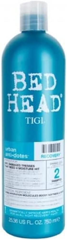 Bed Head by TIGI, Recovery Shampoo, Moisturising Shampoo for Professional Haircare, Great For Restoring Dry and Damaged Hair, 750ml