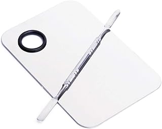 Stainless Steel Cosmetic Makeup Palette, Professional Cosmetic Mixing Makeup Palette Spatula Makeup Artist Tool, Beauty Salon Color Cream Mixing Palette With A Spatula Makeup Nail Art Palette