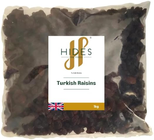 Hides Fine Foods - Turkish Raisins 1kg - GMO Free - Suitable for Vegetarians - Baking - Desserts - Cakes - Cookies - Tart - Mince Pies - Granola