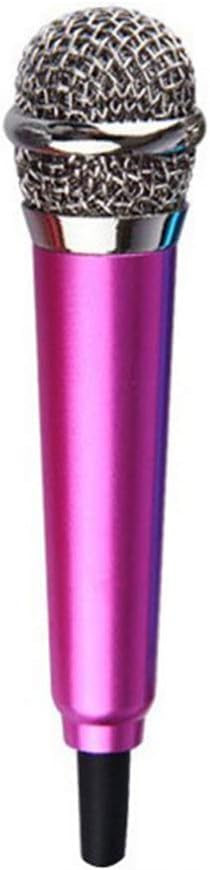 Galepromot Rose Red Mini Singing Mic Equipment 3.5mm Mini Condenser Microphone Phone Karaoke Mic Singing Mic Equipment Mini Handheld Microphone for Mobile Phone Laptop Notebook