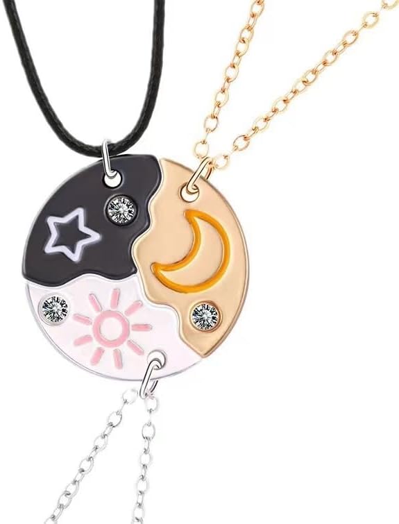 Zernblend BFF friendship necklace for 3, trio sun, moon and star puzzle necklaces, friendship necklace, cheap things, things for 5 euros, friendship necklaces, best friend gift