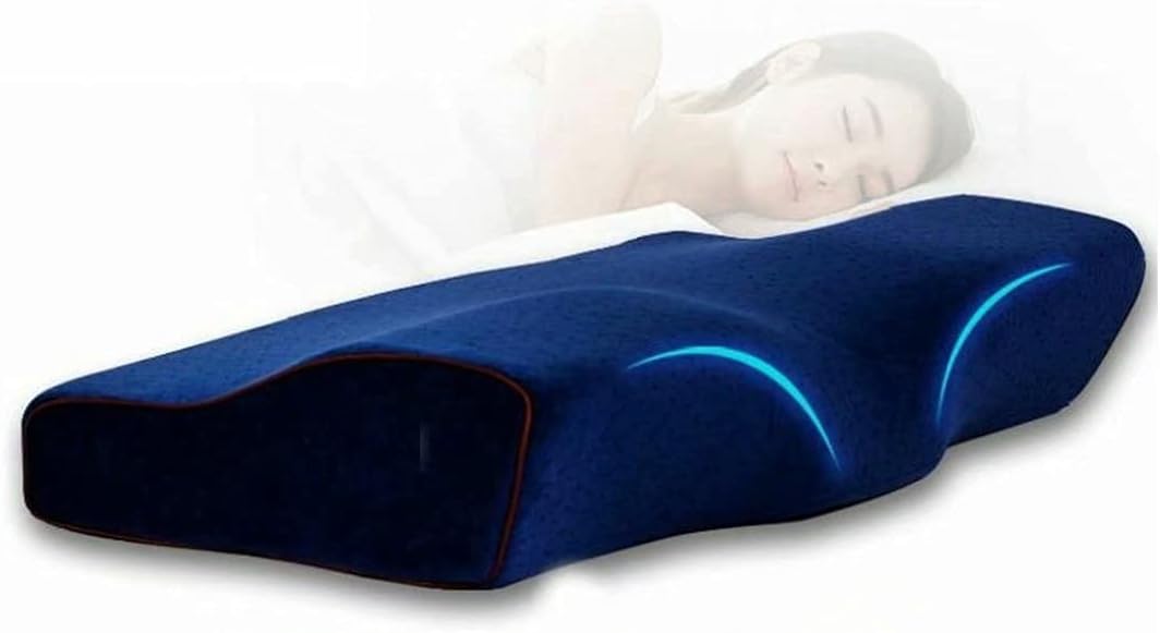 HGTRH Memory Foam Pillows Firm, Cervical Pillow Contour Memory Foam Orthopedic Pillow with Washable Cover Hypoallergenic for Side, Back and Stomach Sleepers Multiple Sleeping Positions