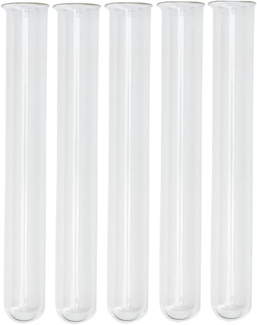 Borosilicate Glass Test Tubes with Rim 125MM x 16MM (Pack 5)