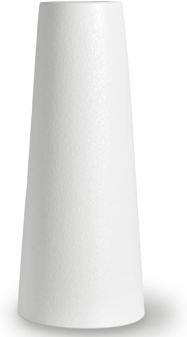 Simple Modern White Ceramic Vase - 10 Inch, Rustic Table Centerpiece for Home Office Decor