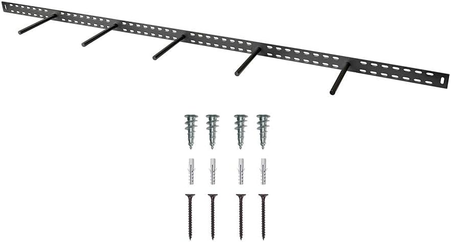 Modern Ember 55 Inch Floating Mantel Shelf Bracket - Powder Coated Black Carbon Steel, Fits Most Standard 55 Inch Wide Floating Shelves
