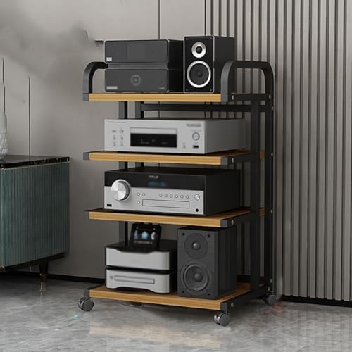 AV Media Stand, Media Console Rack Audio Tower Corner Entertainment Center, Media Cabinet, Gaming Shelves Audio Cabinets, Record Player Console Cabinet Audio-Visual Shelving Audio Shelf Rack