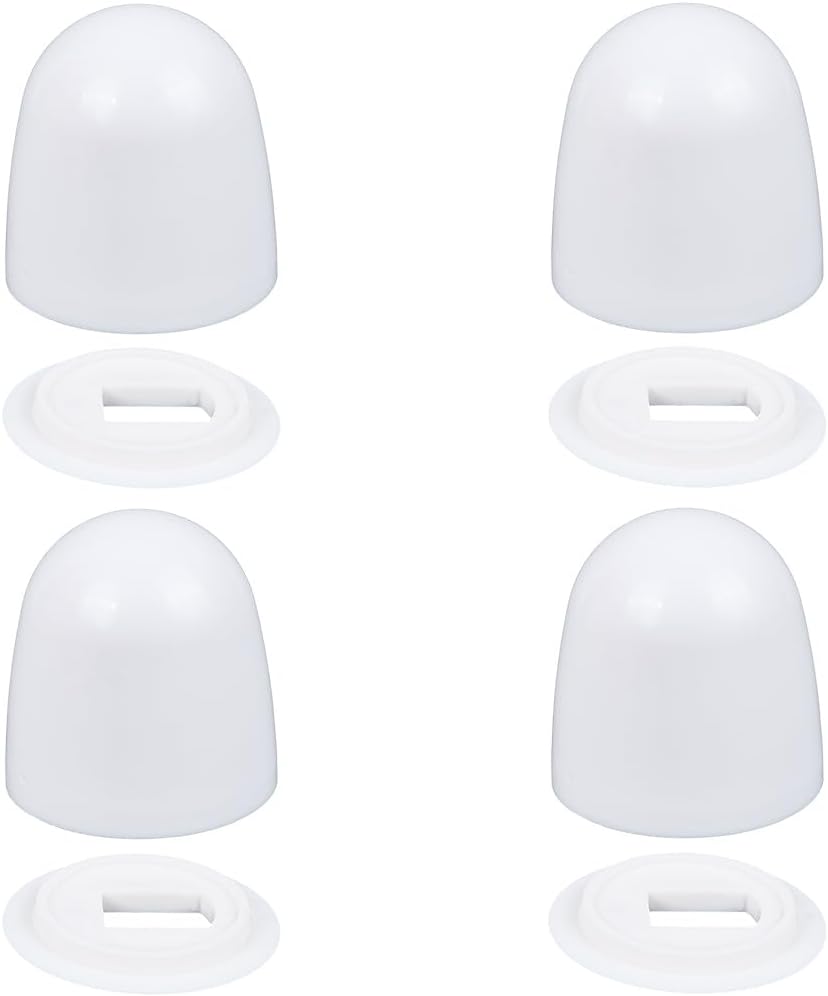 CREATCABIN 4pcs Universal Toilet Bolt Lid Toilet Bolt Cover Round Plastic Push-On Lavatory Screw Cover Bathroom Decor Easy To Install Lavatory Cover For Hotel Kitchen Bedroom Commode Parts Decoration