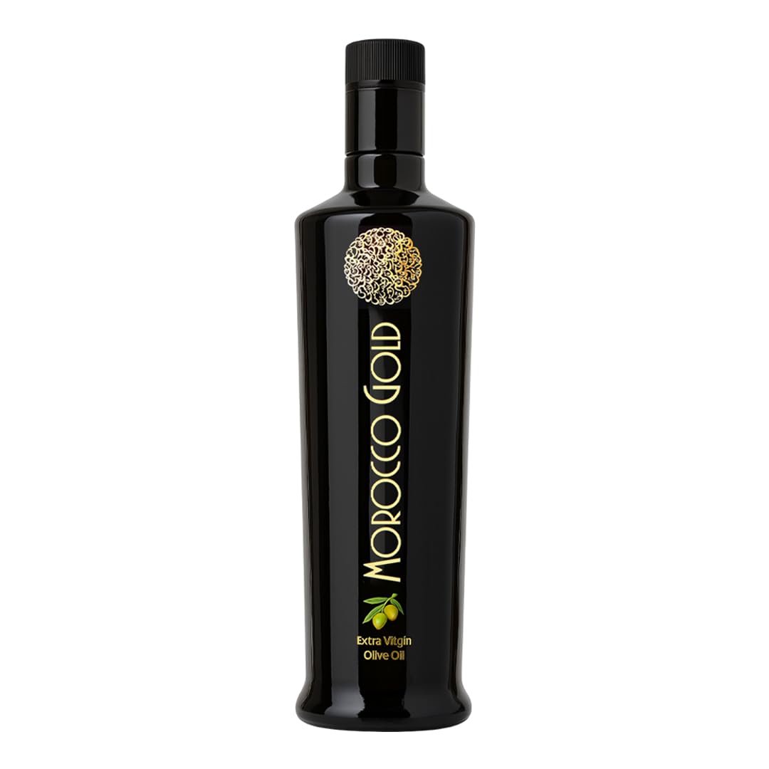 Morocco Gold Early Harvest Extra Virgin Olive Oil – Cold Pressed – Polyphenol Rich 652mg/kg EVOO Fresh Harvest Pure and Natural. 500ml/17 Fl Oz