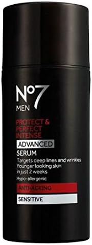 Boots No7 MEN Protect & Perfect Intense ADVANCED Serum ANTI-AGEING Sensitive 30ml-Targets Deep Lines and Wrinkles. FOR YOUNGER LOOKING SKIN IN JUST 2 WEEKS