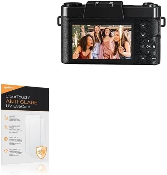 BoxWave Screen Protector Compatible with Saneen Digital Camera 4K & 56MP - ClearTouch Anti-Glare Anti-UV EyeCare (2-Pack), Filters Out Harmful Blue Light Reduce Fatigue