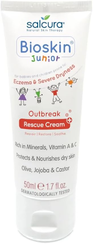 Salcura Natural Skin Therapy, Bioskin Junior Outbreak Rescue Cream, Packed With Natural Ingredients, Soothes Irritation, Nourish & Sooth Dryness & Flakiness, Supports The Skin Back To Health 50ml