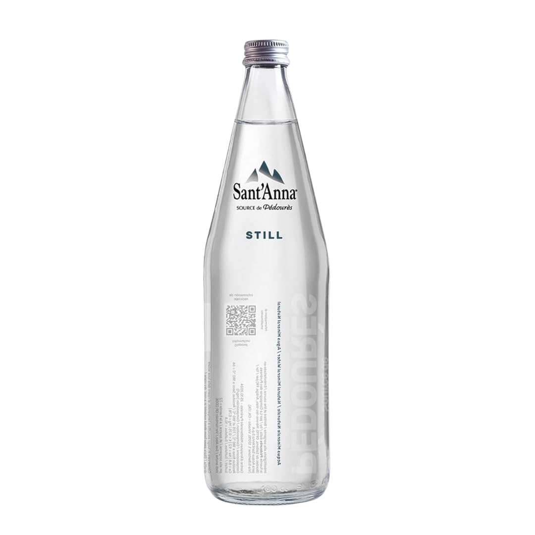 Sant’Anna Natural Mineral Water Still Glass Bottles, Pure Italian Spring Water, 12 Pack