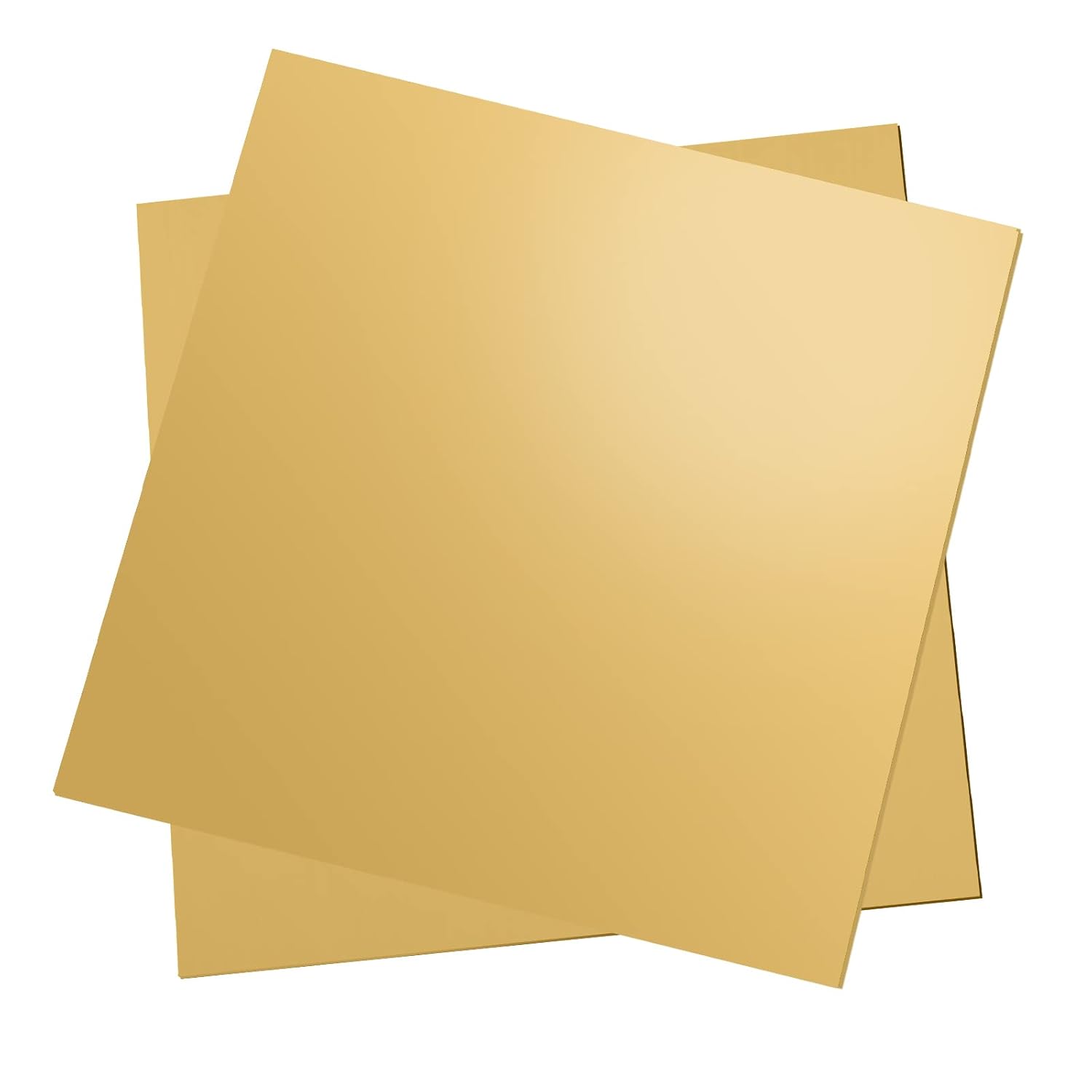 2 Pcs Brass Sheet, 6" x 6", 24 Gauge(0.5mm) Thickness, No Scratches, Film Attached Brass Plates