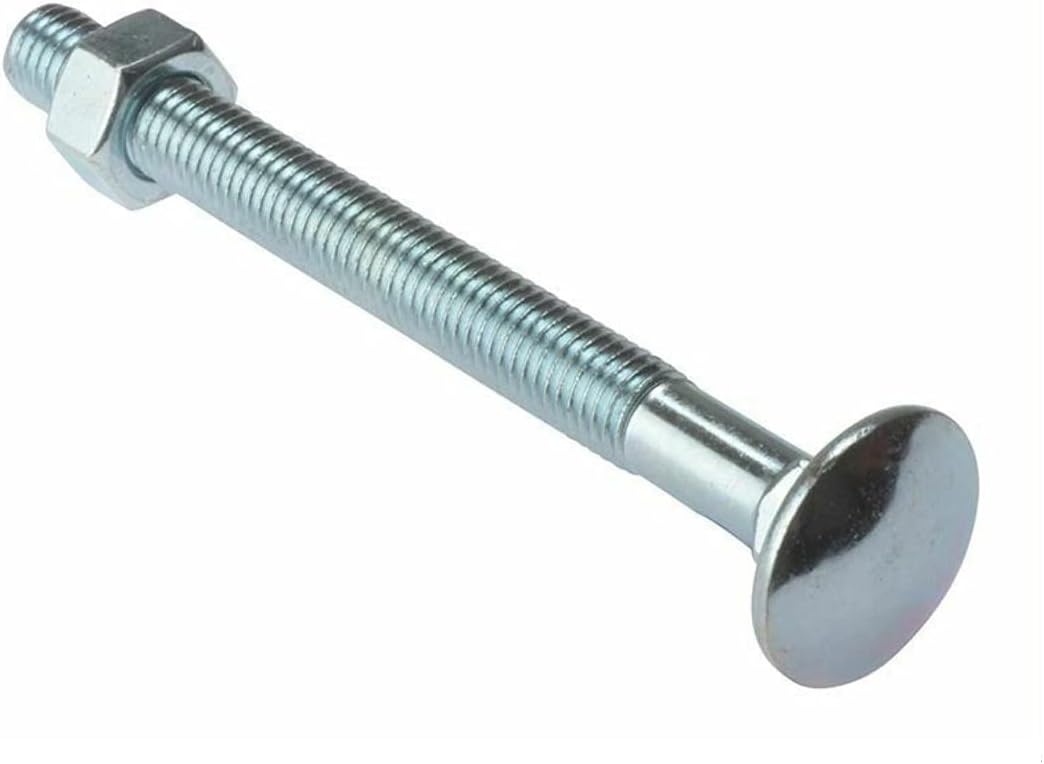 ForgeFix Carriage Bolts | M8 x 180mm | Zinc Plated | Bag 10