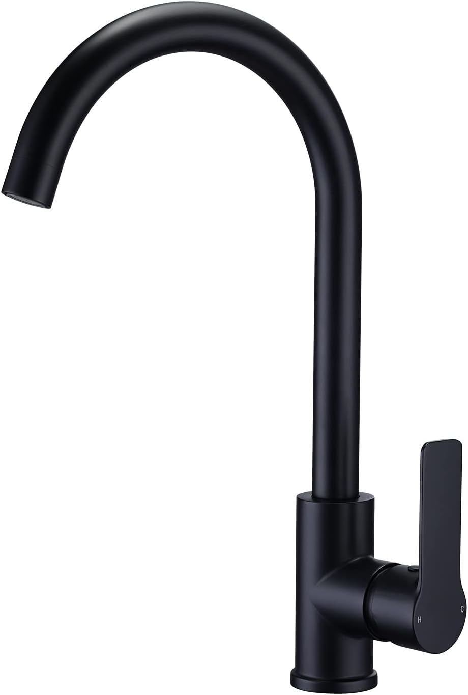 Peppermint Black Kitchen Tap Single Lever Monobloc Matt Black Sink Taps for Kitchens BauEdge Mixer Tap for Sinks Swan Neck Kitchen Mixer Taps 1 Hole