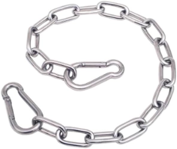 20 Inch Gate Chain Lock for Outdoor Fence, Stainless Steel Gate Link Chain Latch with Double-Ended Carabiners Chain Link Gate Latches for Pet Cages,Horse, Goat, Cow Corral Supplies