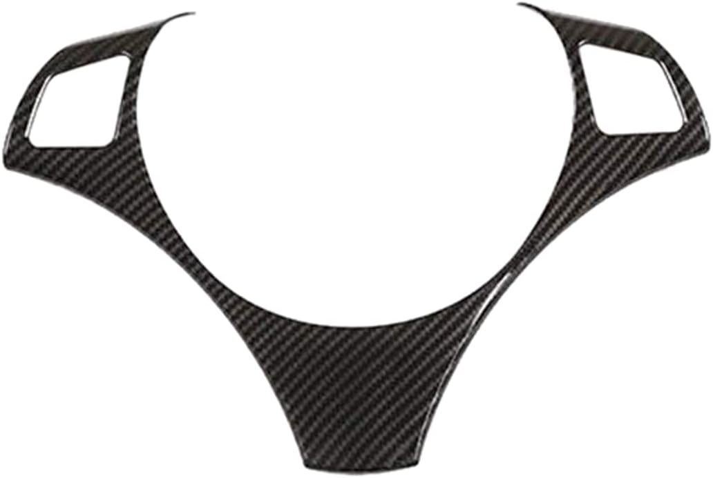 YIWANG Carbon Fiber Style ABS Chrome Car Steering Wheel Decoration Cover 1Pc For 1 3 Series E82 E87 E90 E92 E93 Auto Accessories (Carbon Fiber)