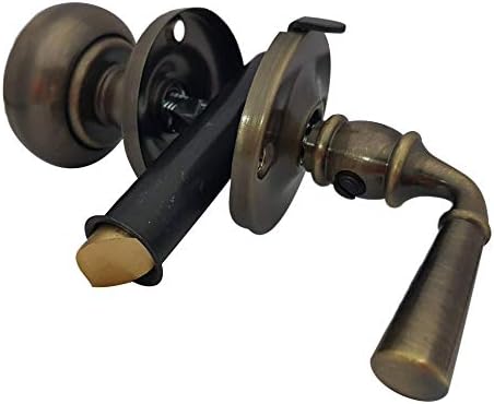 QCAA Solid Brass Storm Door Latch, Brushed Antique Brass, Made in Taiwan, 1 Pack