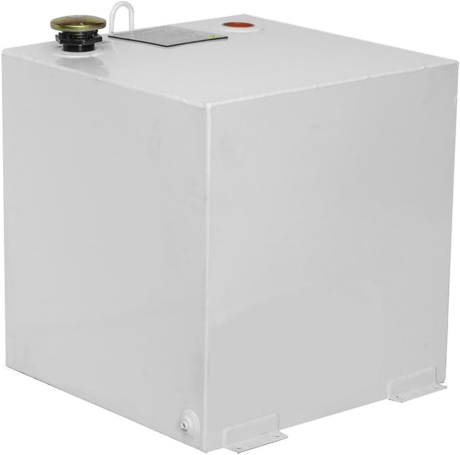 JOBOX Crescent 50 Gallon White Square Steel Liquid Transfer Tank for Trucks - 485000, 23.25x24x23.25