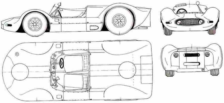 A4 Photo Blueprint Cooper Climax Zerex Cabriolet 1962