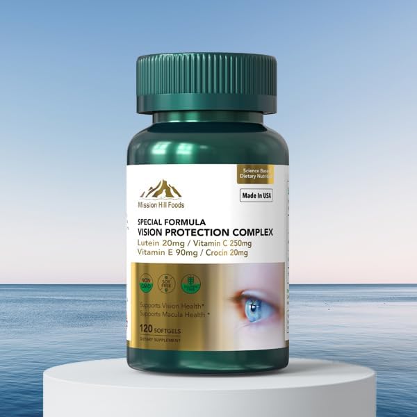 Vision Protection Complex | Lutein, Zeaxanthin, Astaxanthin, Vitamin C & E (1 Bottle-120 Softgels-2mo Supply) | Supports Eye Health & Reduces Eye Strain | Non-GMO, Gluten-Free