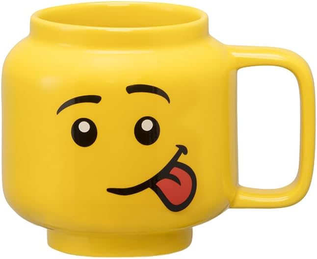 Room Copenhagen LEGO Ceramic Mug, Silly Boy Face, Small, 7.6 Fl. Oz. (225 mL)