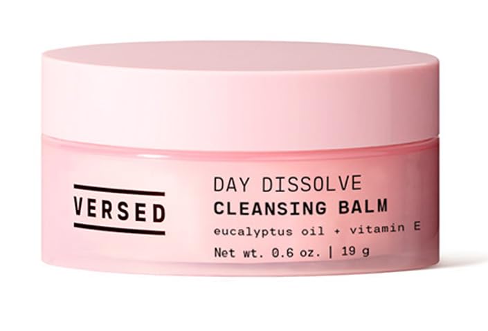 Versed Day Dissolve Cleansing Balm - Makeup Melting Balm Infused with Vitamin E + Eucalyptus Oil to Calm Skin - Oil Based Double Cleanser (0.6 Fl Oz (Pack of 1), V1 Day Dissolve)