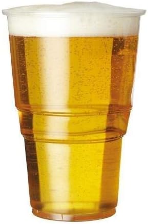 We Can Source It Ltd – 1000 x Clear Strong Plastic Half Pint Cups - 10oz Disposable Beer Glasses Tumblers – 284ml BPA-Free Plastic Cocktail Glasses with CE Marking – Recyclable Tumblers for Parties