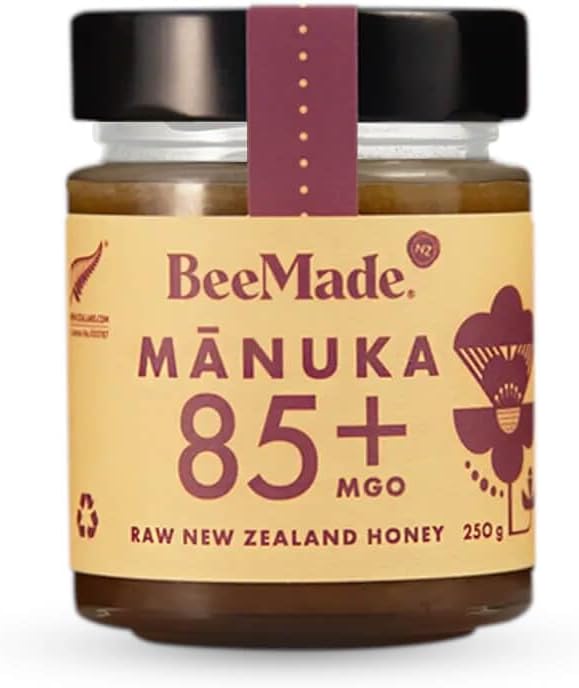 BeeMade - Harvest Manuka Honey MGO 85+ 250g | New Zealand Raw Honey | 100% Pure Honey | New Zealand Manuka Honey with Methylglyoxal