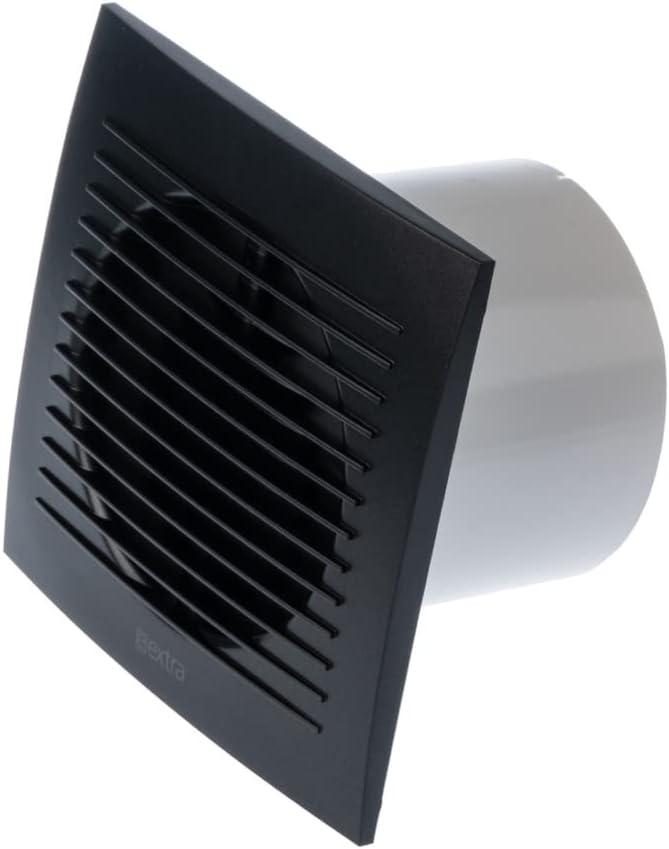 EUROPLAST Diameter 100mm Bathroom Extractor Fan with Timer - 4 inch Extractor Fan Bathroom - Anthracite Extractor fan - Axial Ventilation fan - Wall Mounted Fan - Square Fan