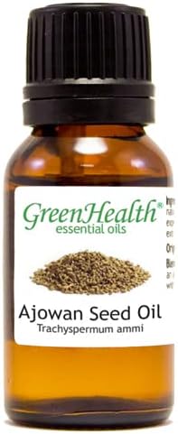 Ajowan Seed Essential Oil - 1/2 fl oz (15 ml) Amber Glass Bottle w/Euro Dropper - 100% Pure Essential Oil - GreenHealth