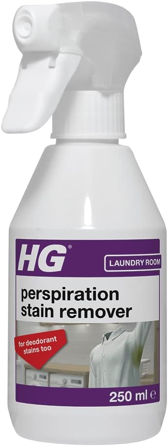 HG Perspiration Stain Remover, Removes Sweat & Deodorant Marks from Shirts & Tops, Pre-Wash Treatment for Clothing – 250ml Spray (634025106)