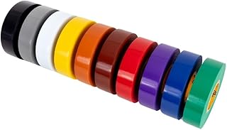 GTSE Mixed Colors Electrical Tape, 10-Pack – Waterproof, Industrial Grade Vinyl, 3/4 in x 66ft– Strong Self-Adhesive PVC Electric Tape for Wire Insulation, 7 Mil, 600V – UL/CSA Listed
