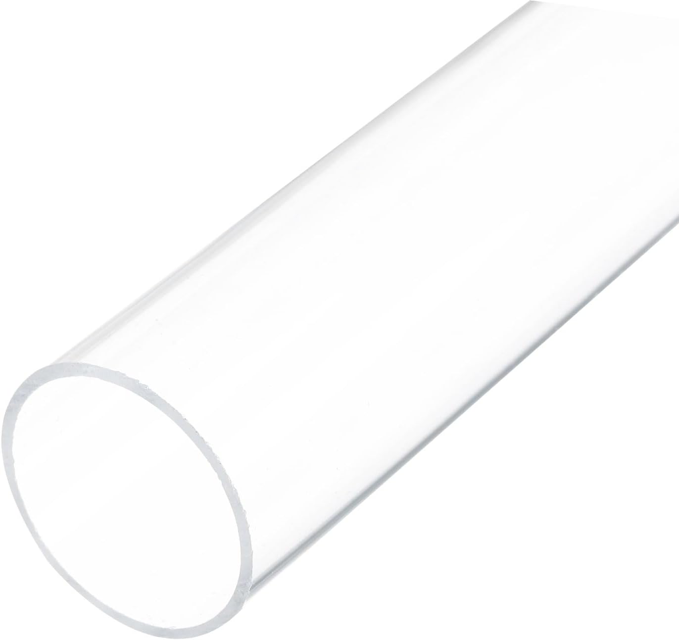 Rebower 20" Clear Plastic Rigid Pipe 36mm x 40mm(1.4" x 1.6") Acrylic Tube Round Polycarbonate Tubing, [for Plumbing, Hydraulics, Pneumatics, Aquarium, DIY]