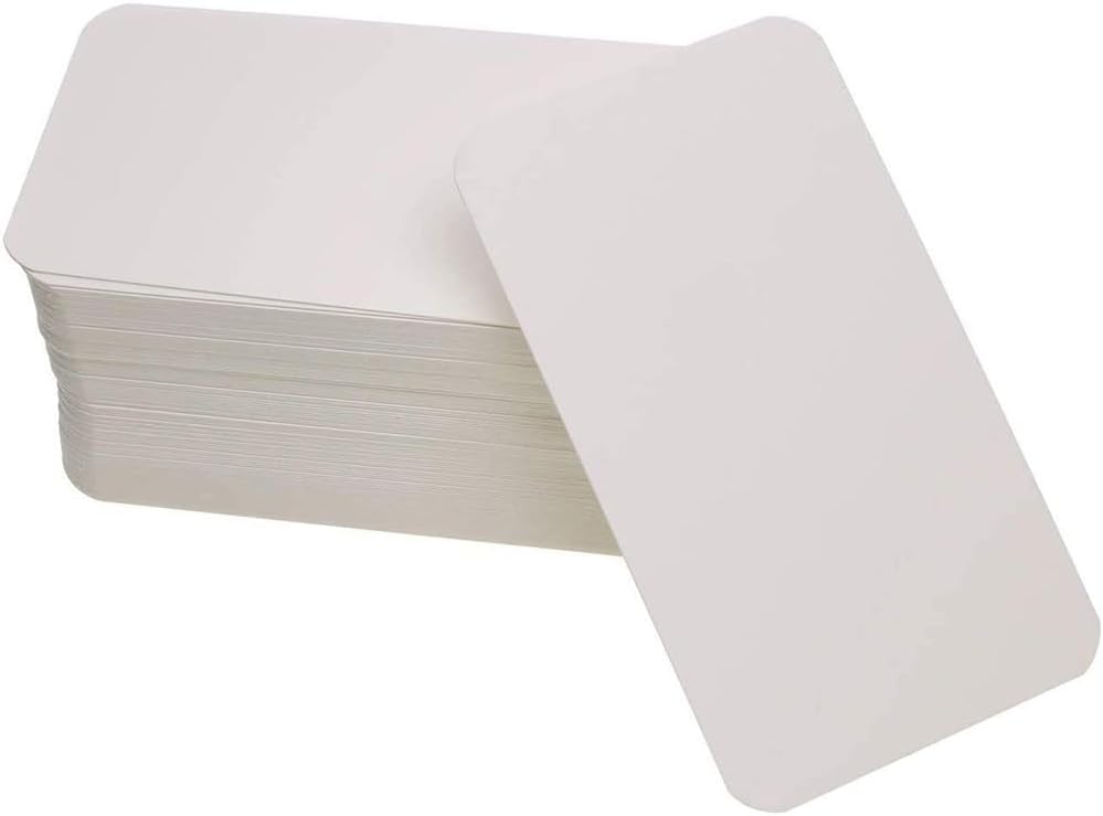 MIETONG 150 Pcs Blank Kraft Cards - 9 x 5.4cm Message Card Word Card Business Cards Gift Tags Paper Cards Doodle Hand-Drawn Note Cards for School, Home,Office Supply (White)