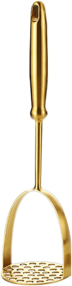 Qwertfeet Gold Stainless Steel Potato Masher Household Potato Manual Multifunctional Masher Masher